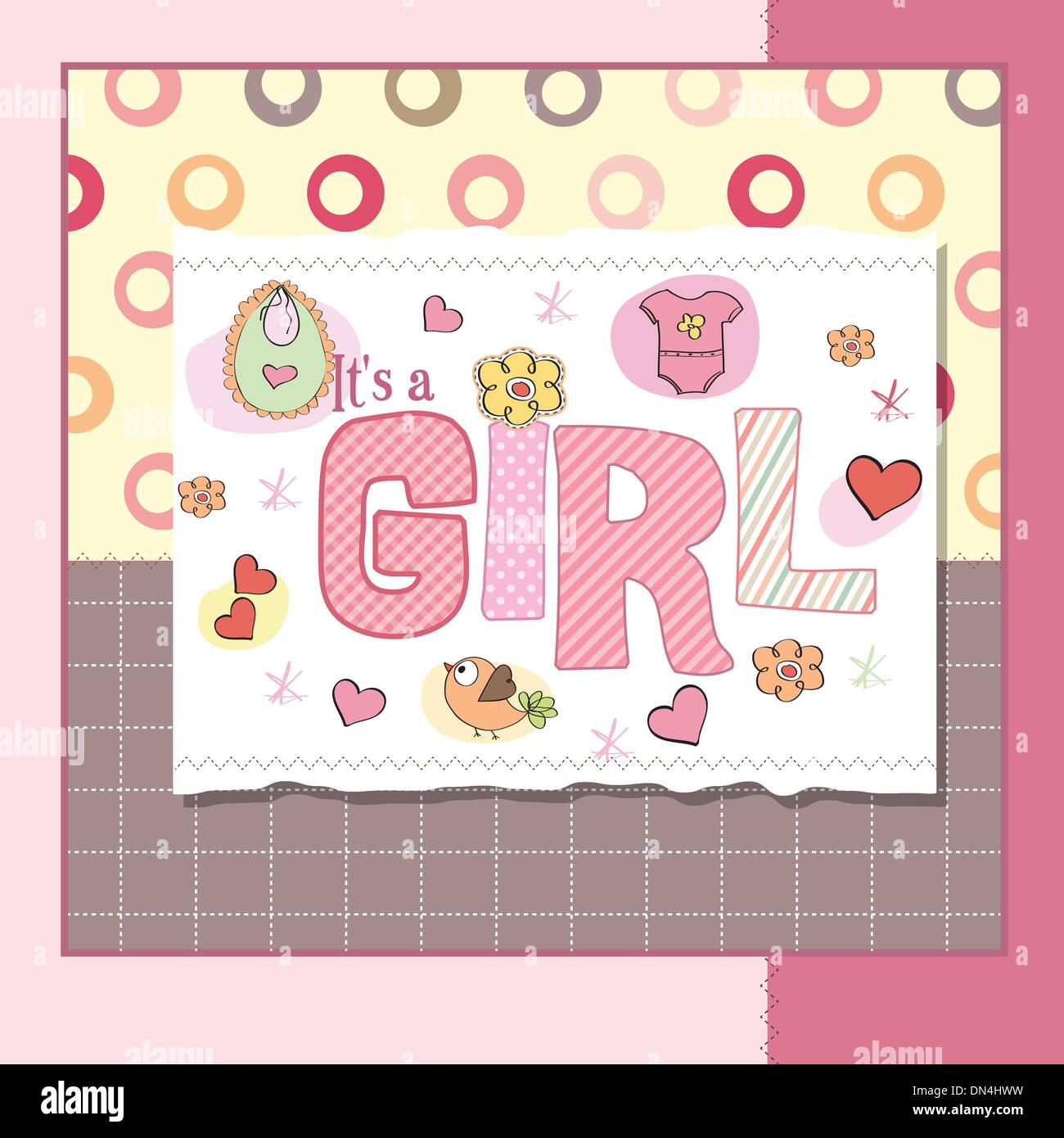 baby girl shower card Stock Vector Image & Art - Alamy