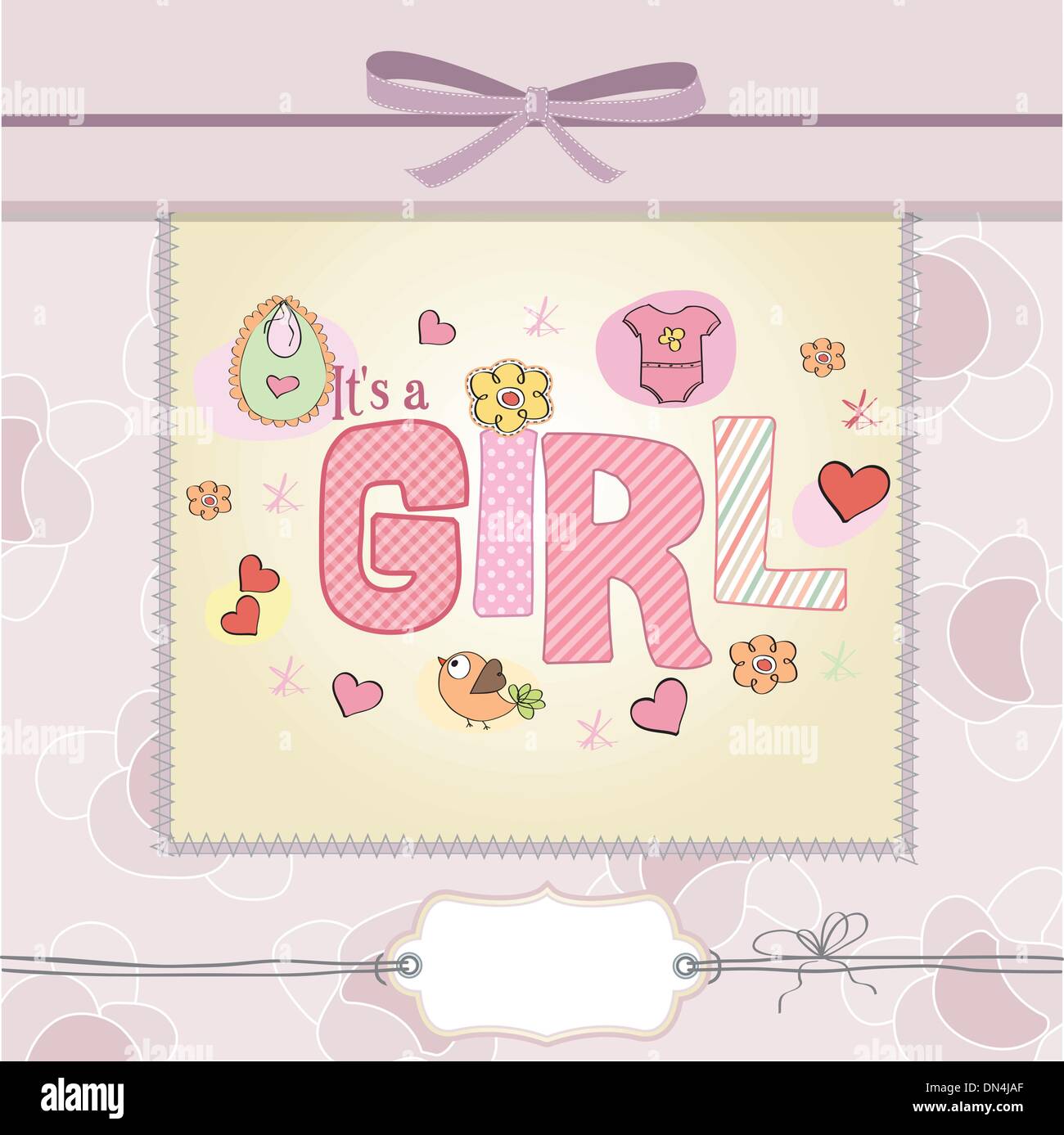 baby girl shower card Stock Vector Image & Art - Alamy