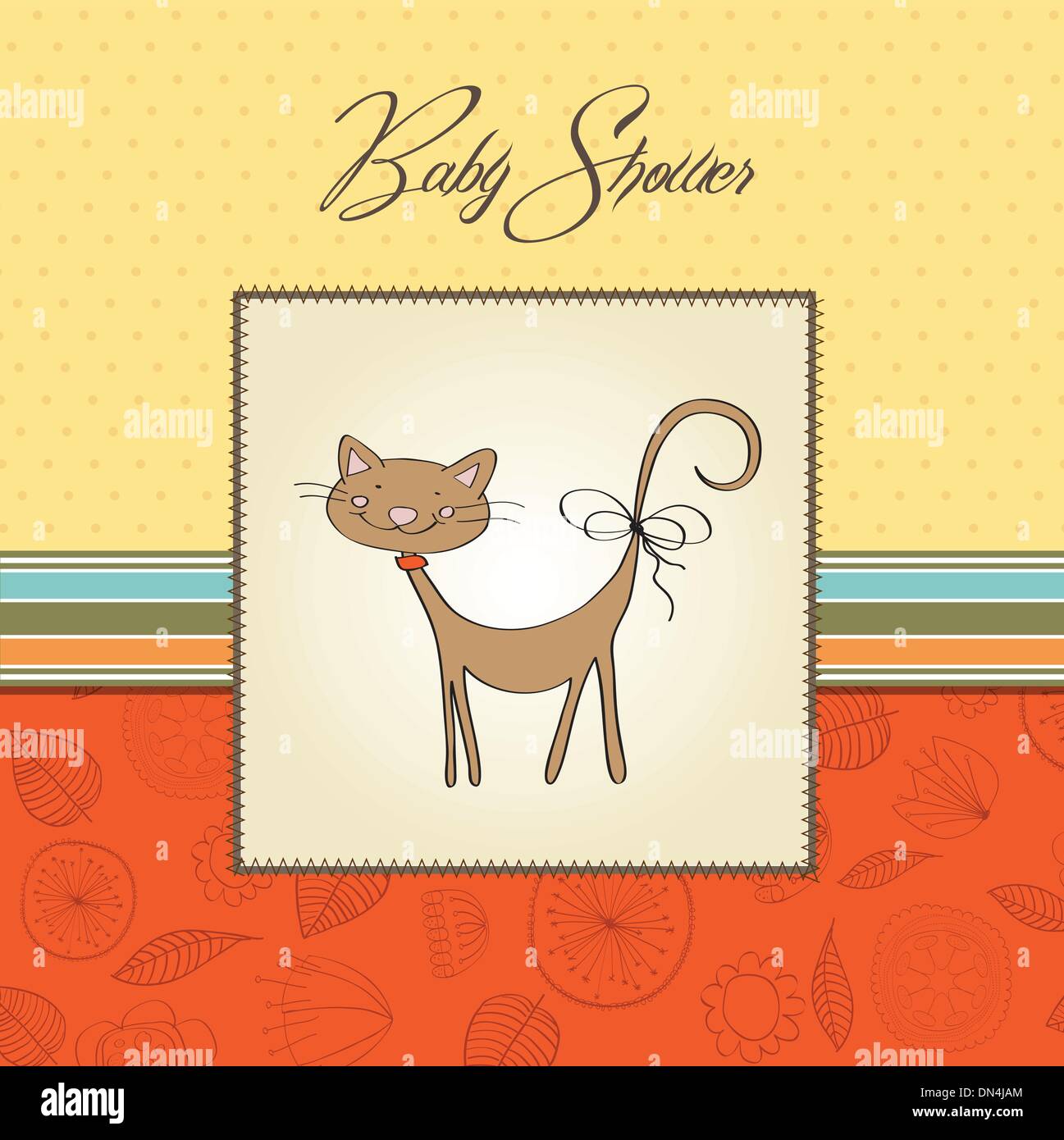 new baby shower card with cat Stock Vector Image & Art - Alamy