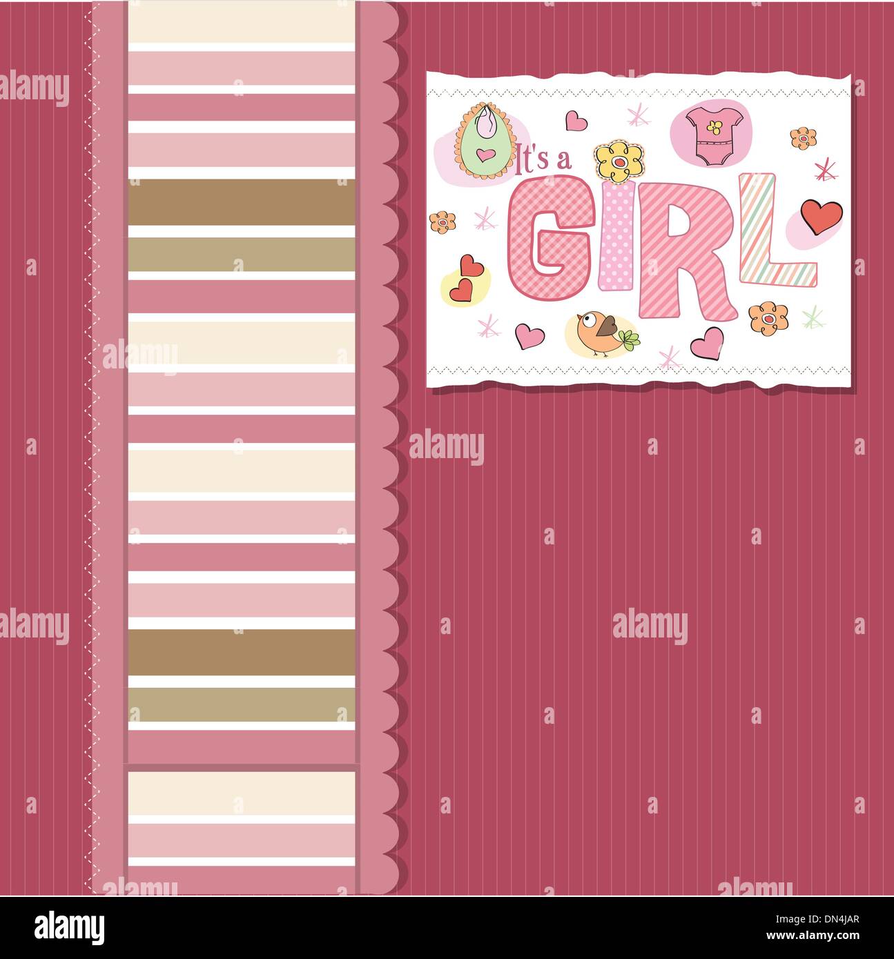 baby girl shower card Stock Vector Image & Art - Alamy