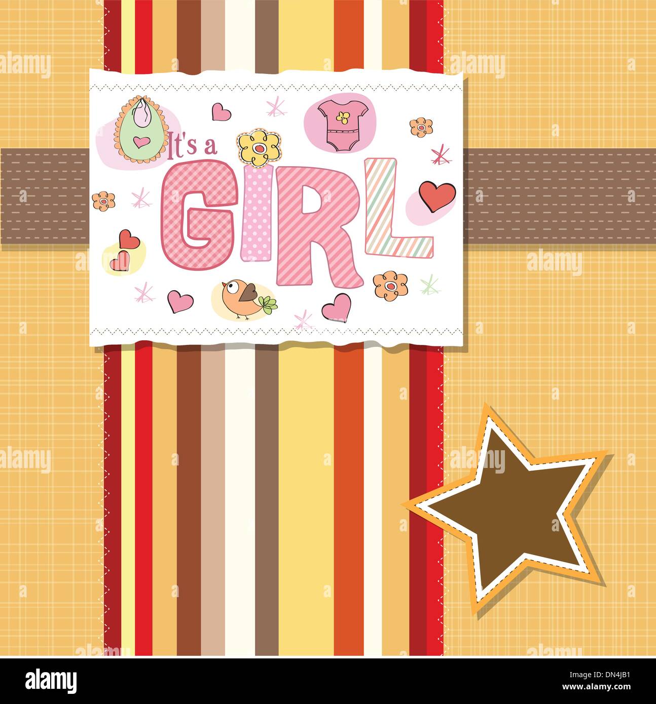 baby girl shower card Stock Vector Image & Art - Alamy