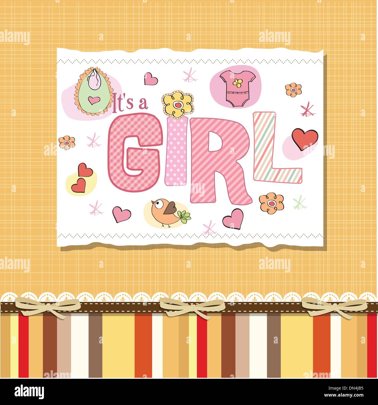 baby girl shower card Stock Vector Image & Art - Alamy