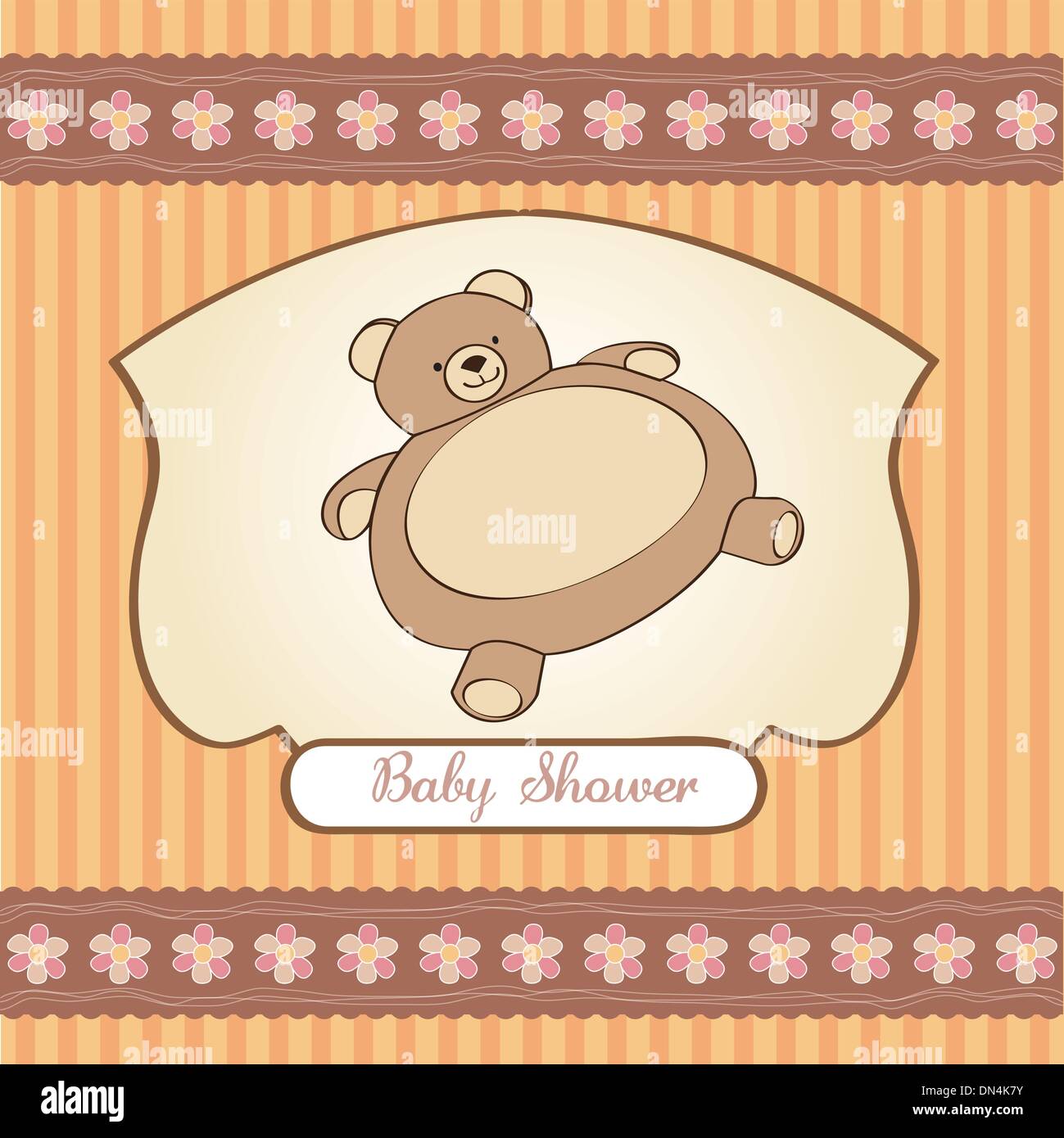 baby shower card with teddy bear toy Stock Vector Image & Art - Alamy