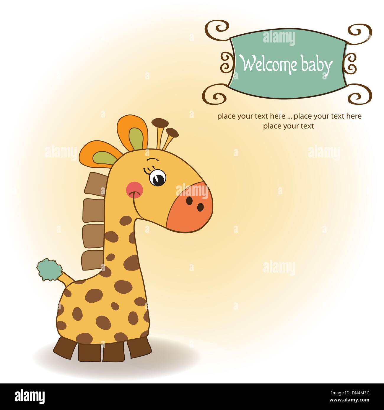 welcome baby card with giraffe Stock Vector Image & Art - Alamy