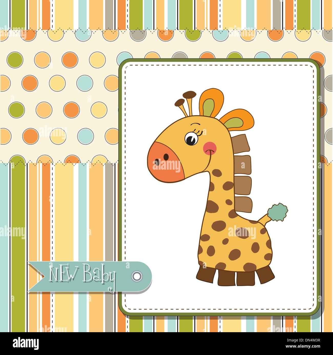 welcome baby card with giraffe Stock Vector Image & Art - Alamy