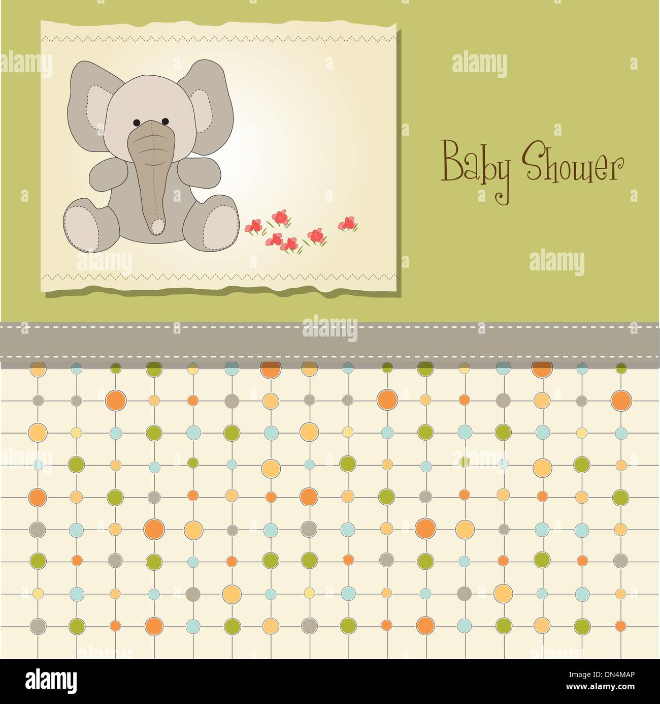 baby shower card with elephant Stock Vector Image & Art - Alamy