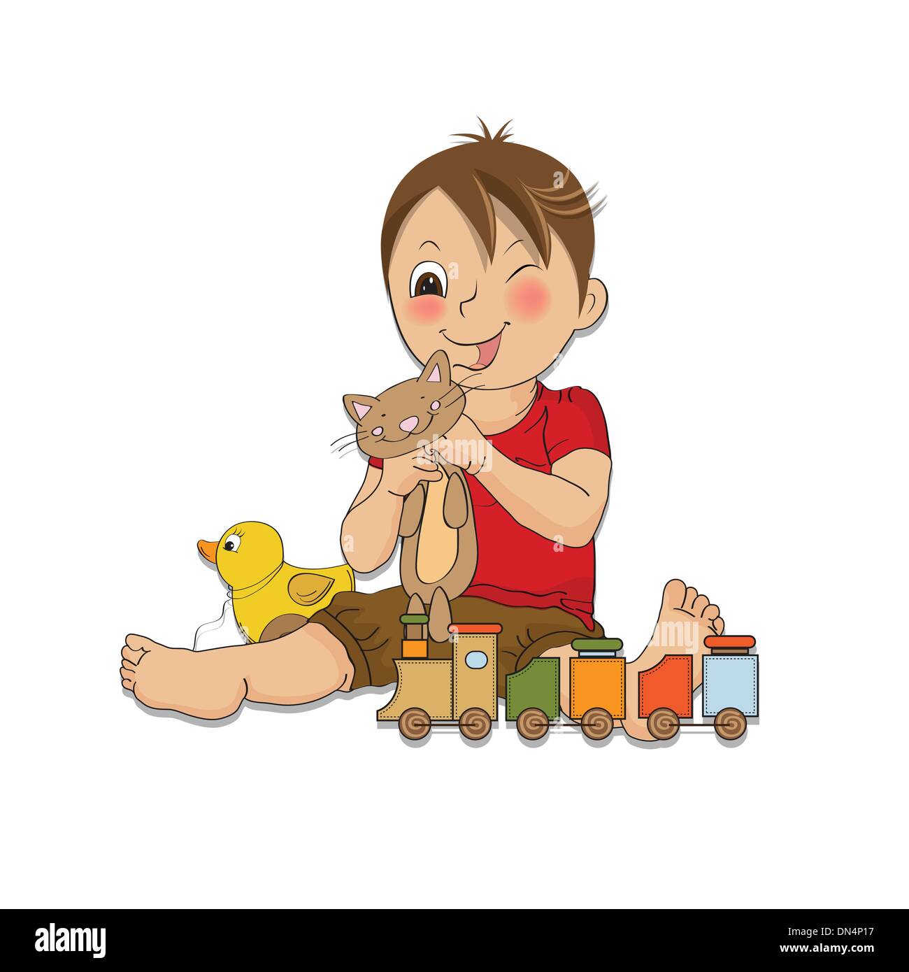 little boy are playing with his toys Stock Vector Image & Art - Alamy