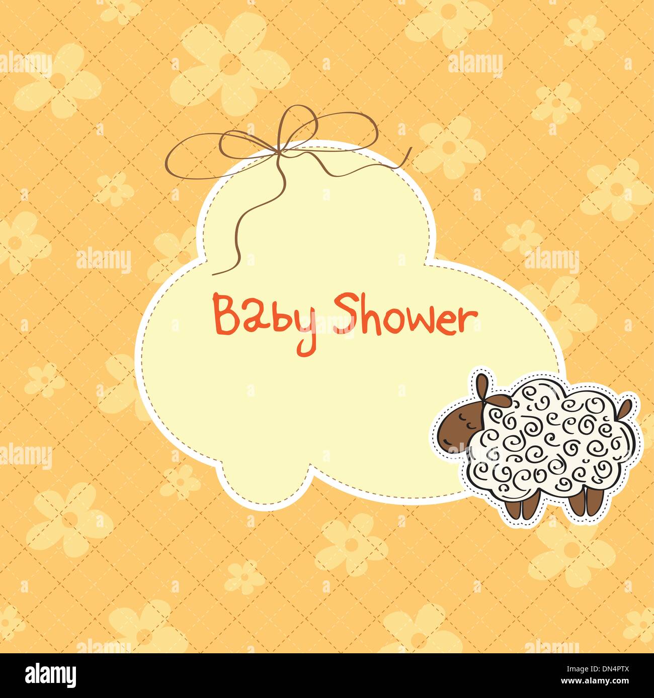 cute baby shower card with sheep Stock Vector Image & Art Alamy