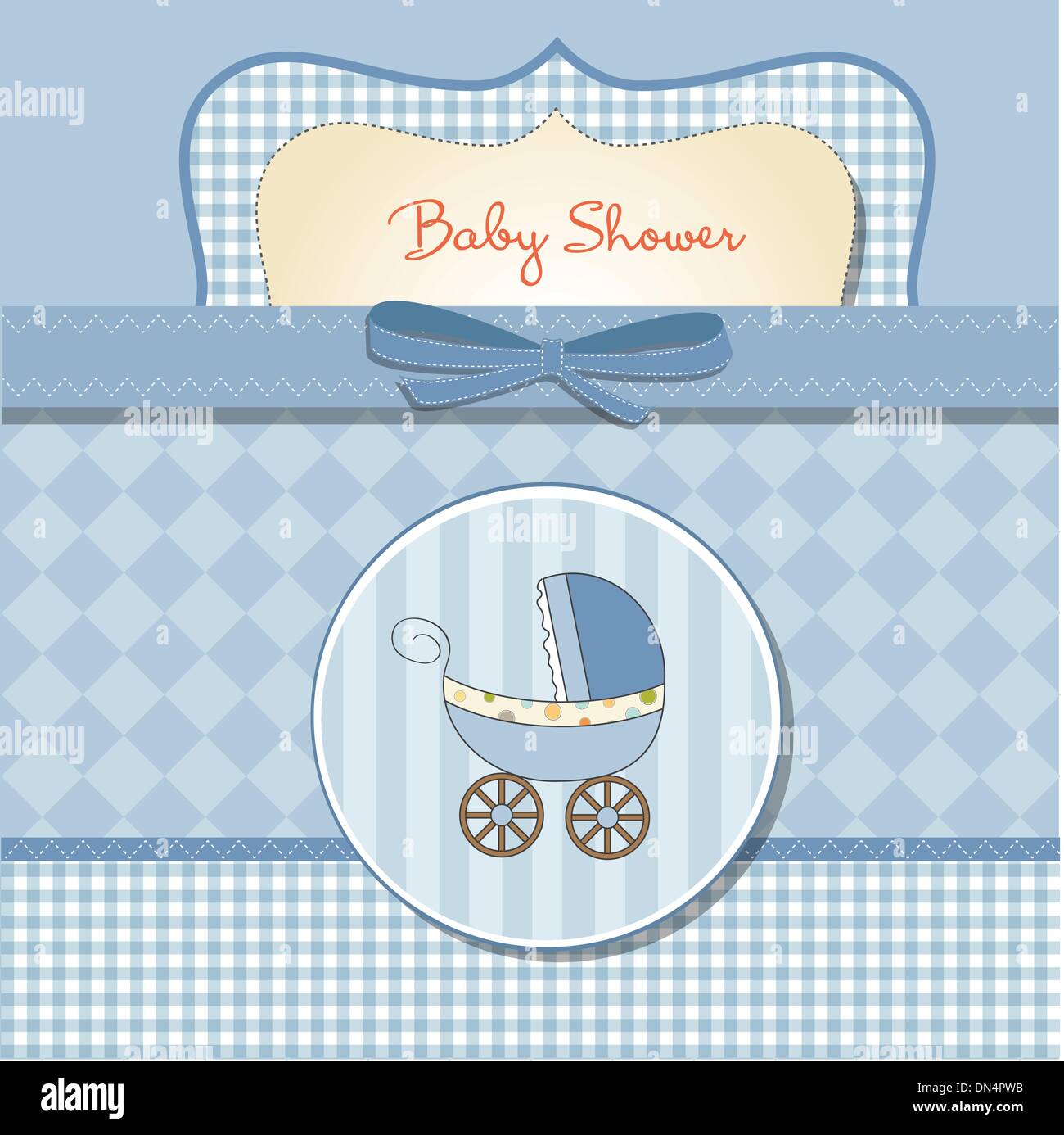 baby boy shower card with stroller Stock Vector Image & Art - Alamy