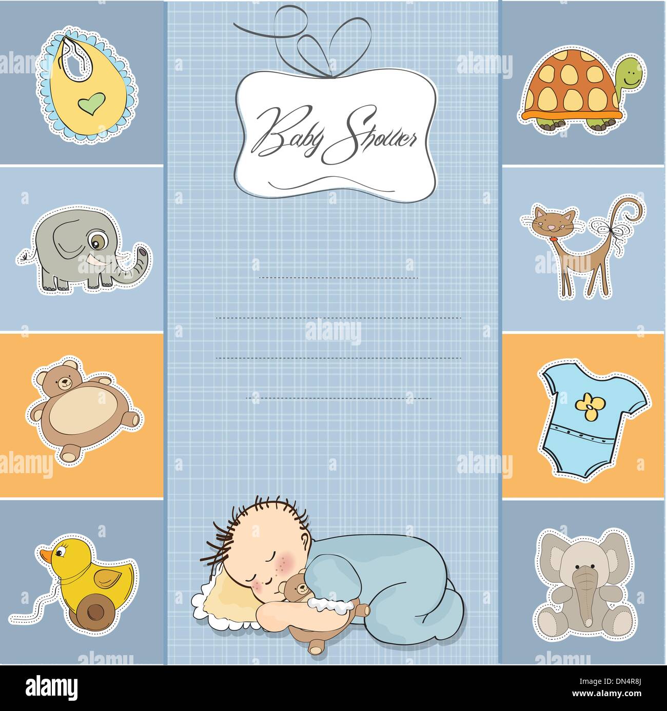 baby shower card with little baby boy Stock Vector Image & Art - Alamy