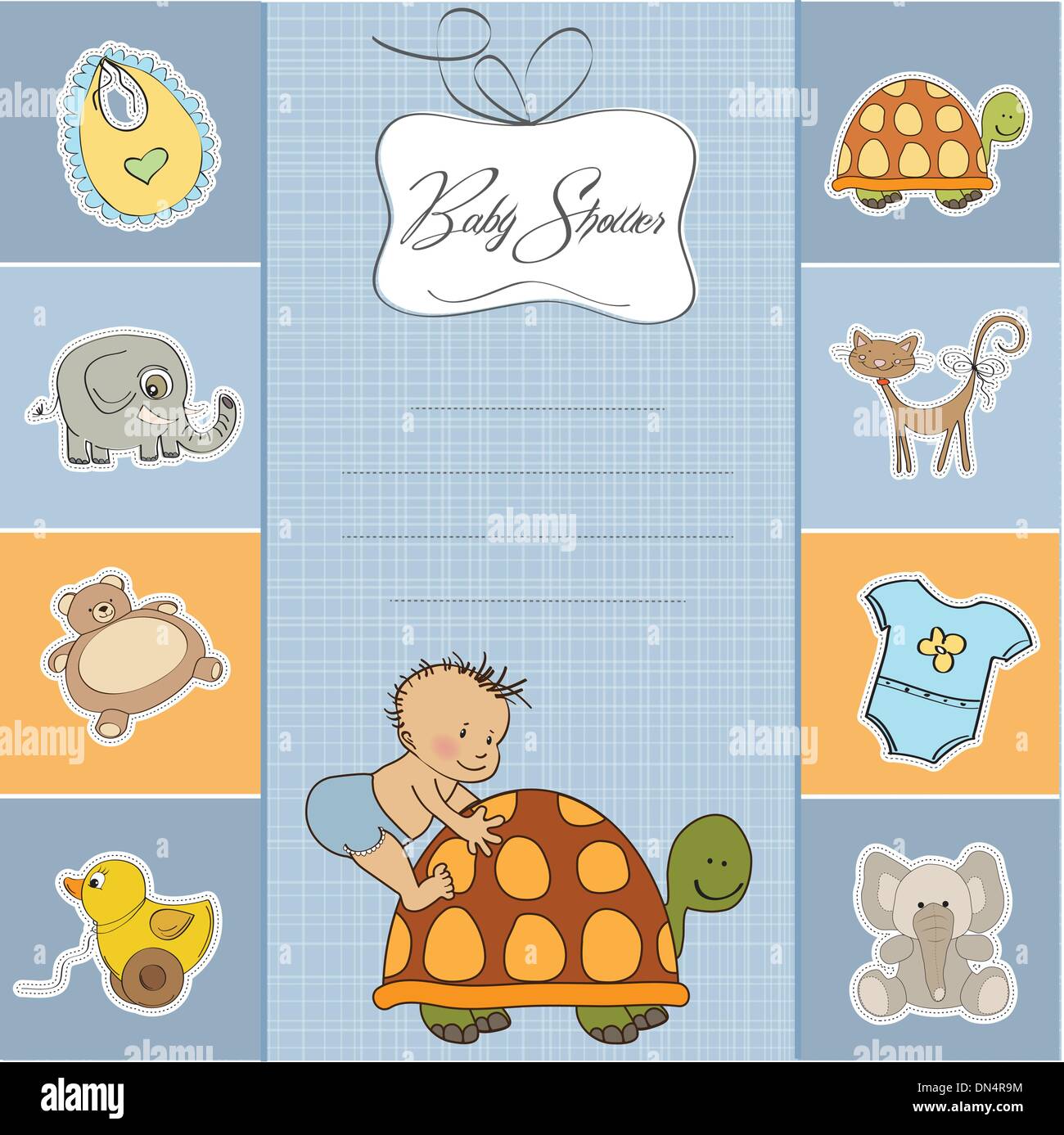 funny baby boy announcement card Stock Vector Image & Art Alamy