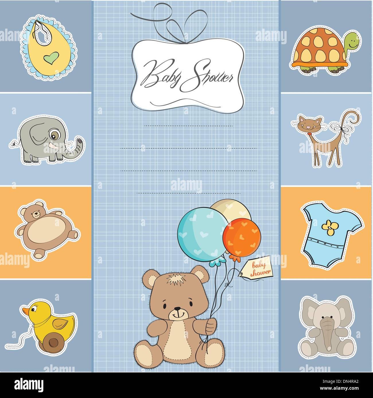 baby boy shower card with cute teddy bear Stock Vector Image & Art Alamy