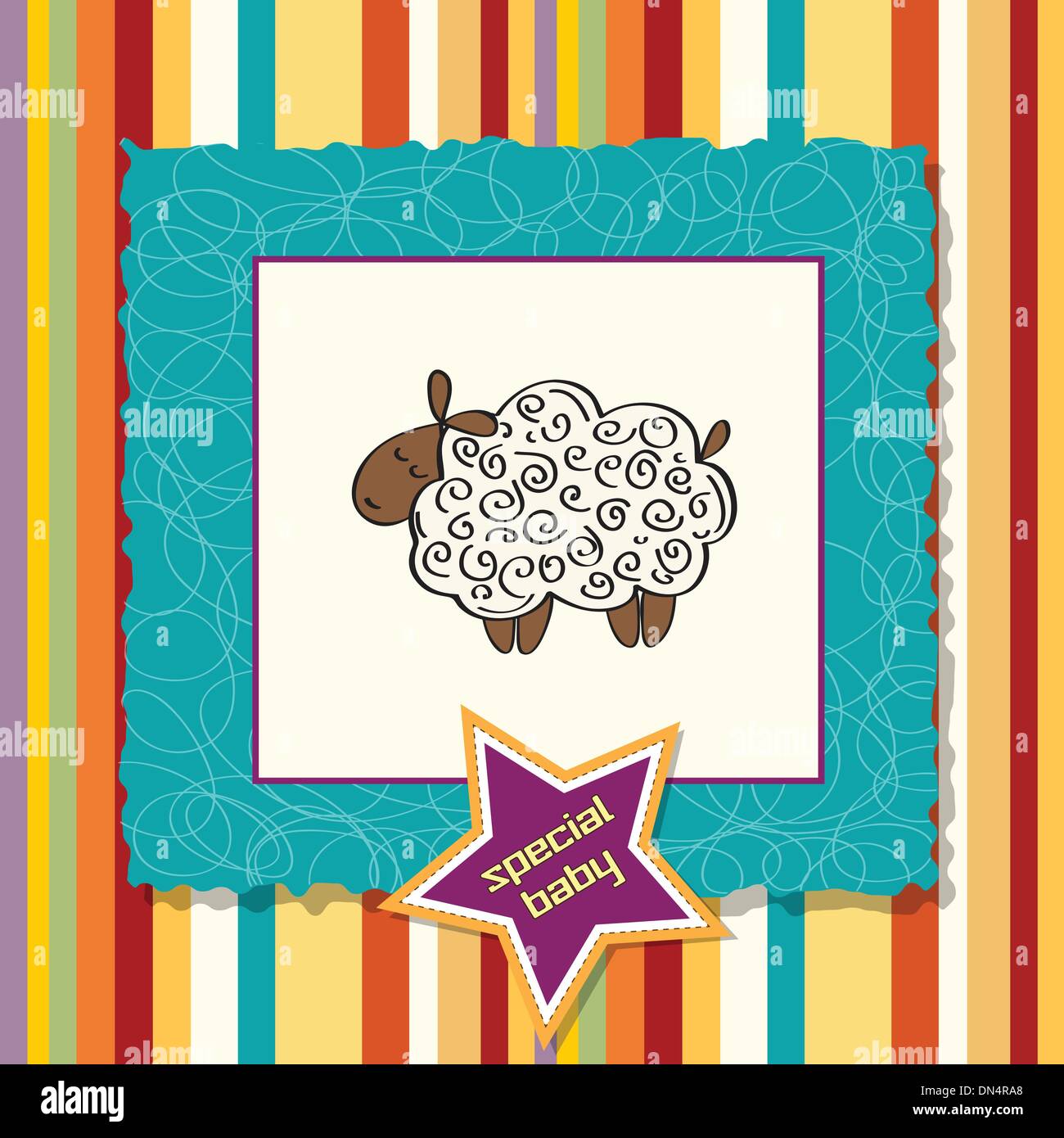 cute-baby-shower-card-with-sheep-stock-vector-image-art-alamy