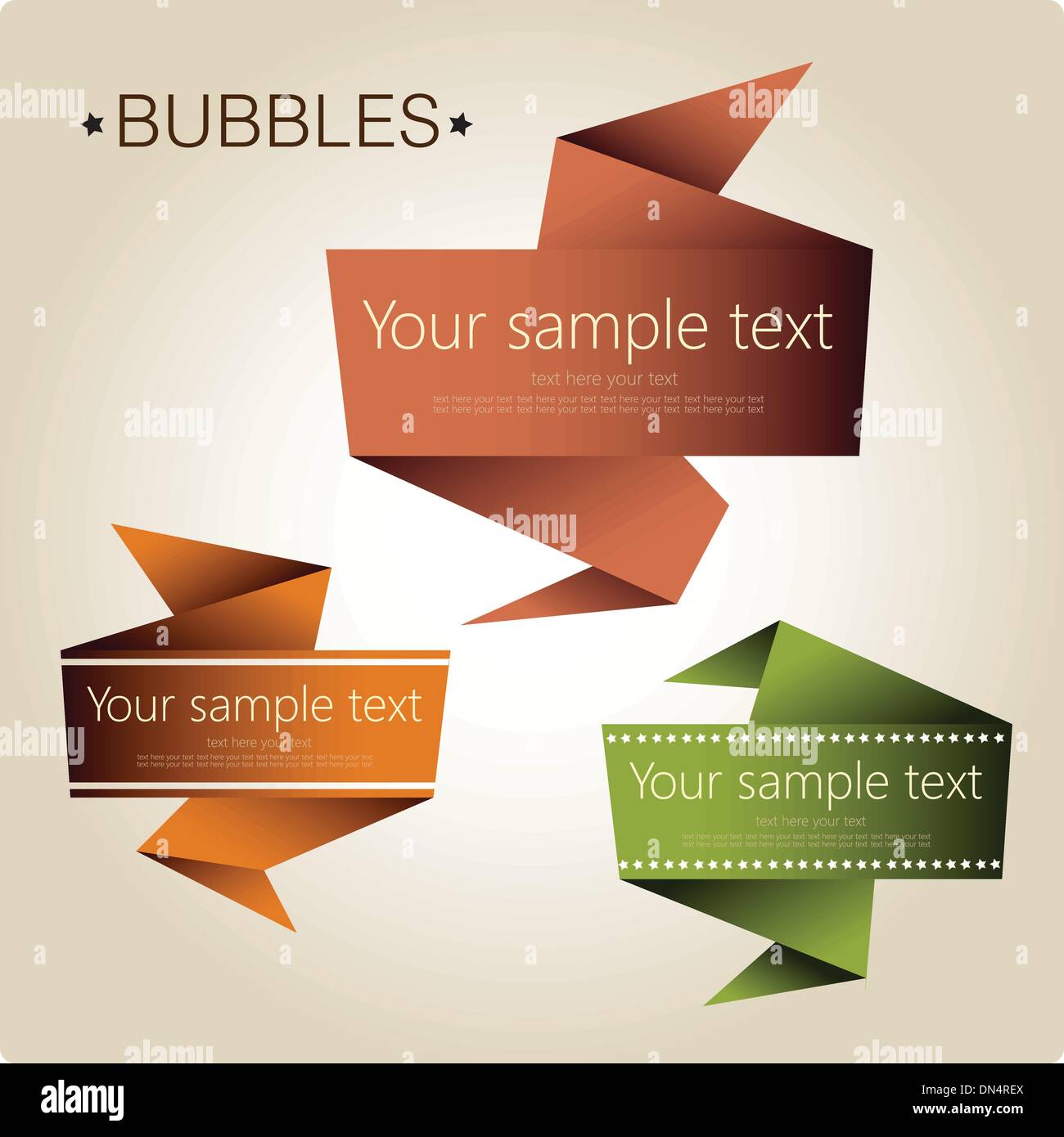 Abstract origami speech bubble vector backgrounds set. Stock Vector