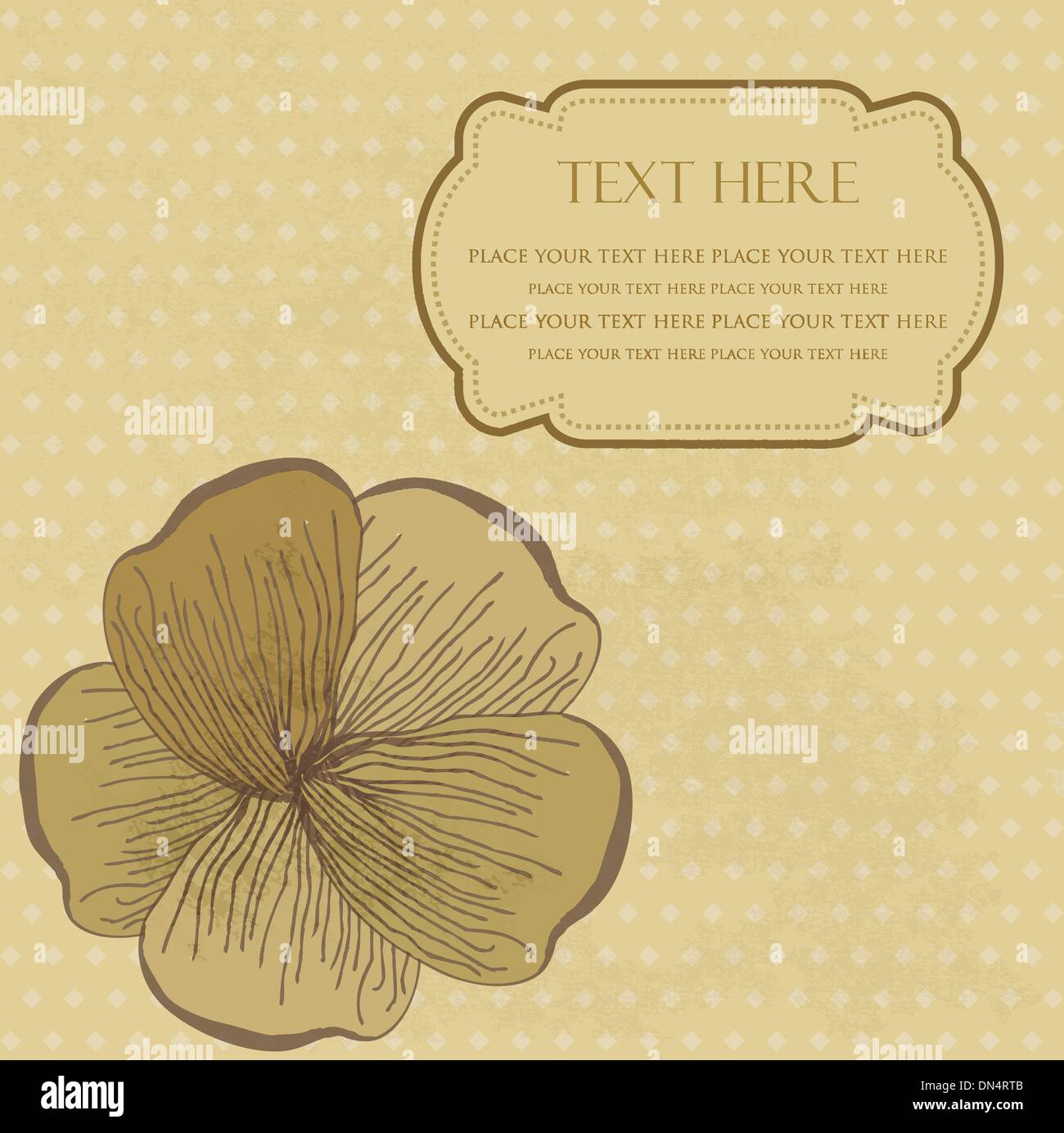 Vintage card with hand drawn flowers Stock Vector Image & Art - Alamy