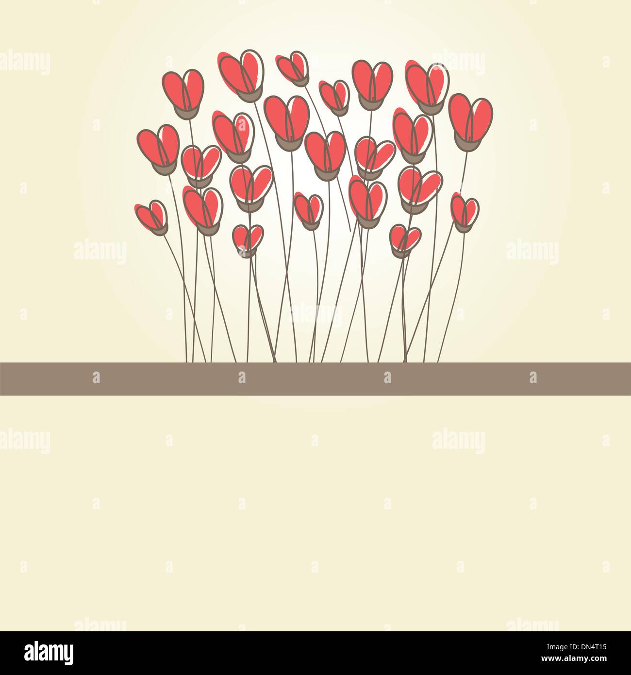 Vintage card with hand drawn flowers Stock Vector Image & Art - Alamy