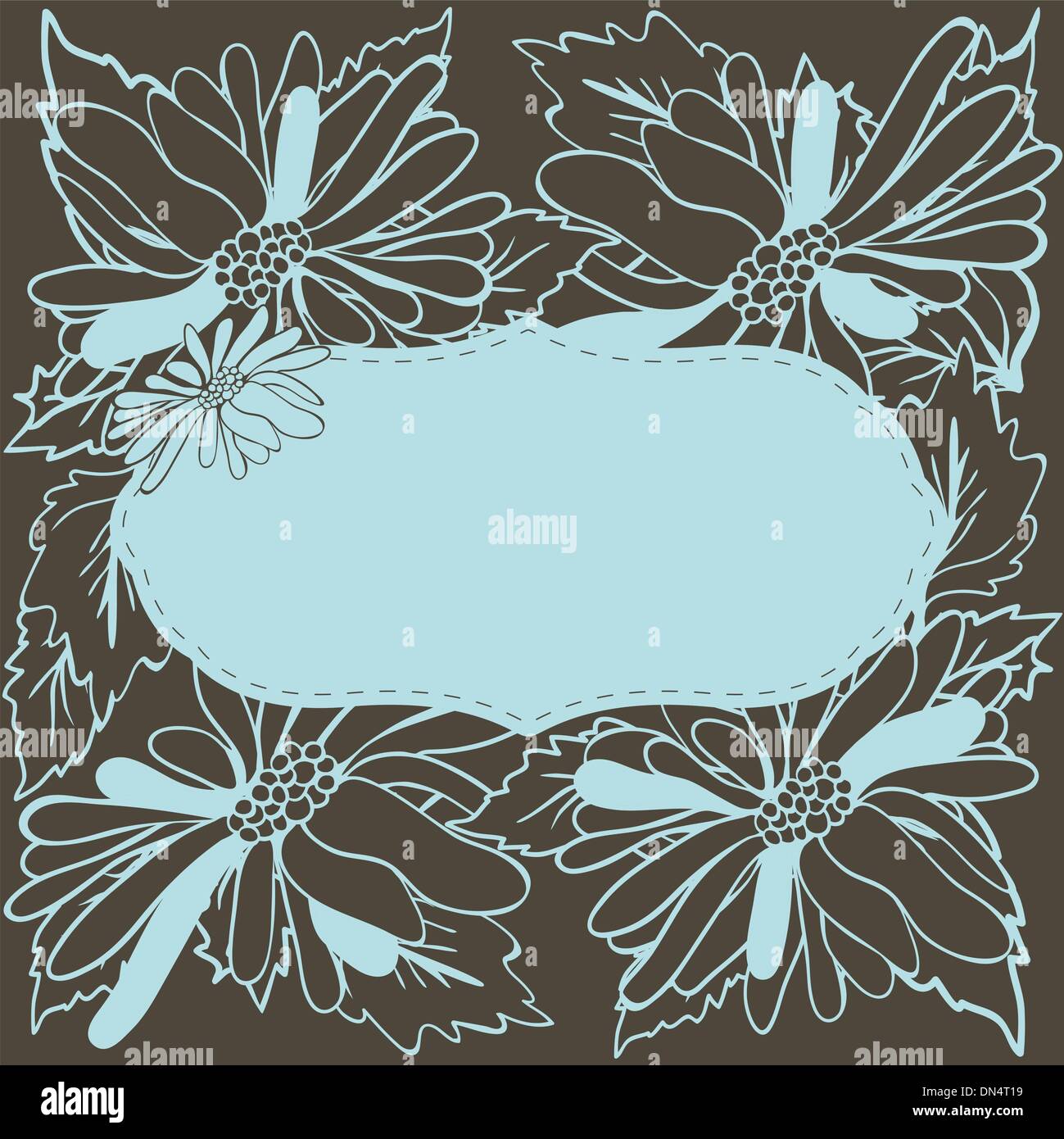 Vintage card with hand drawn flowers Stock Vector Image & Art - Alamy