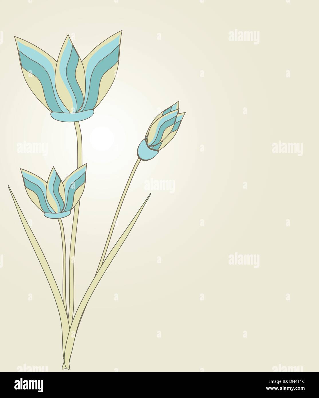 Vintage card with hand drawn flowers Stock Vector Image & Art - Alamy