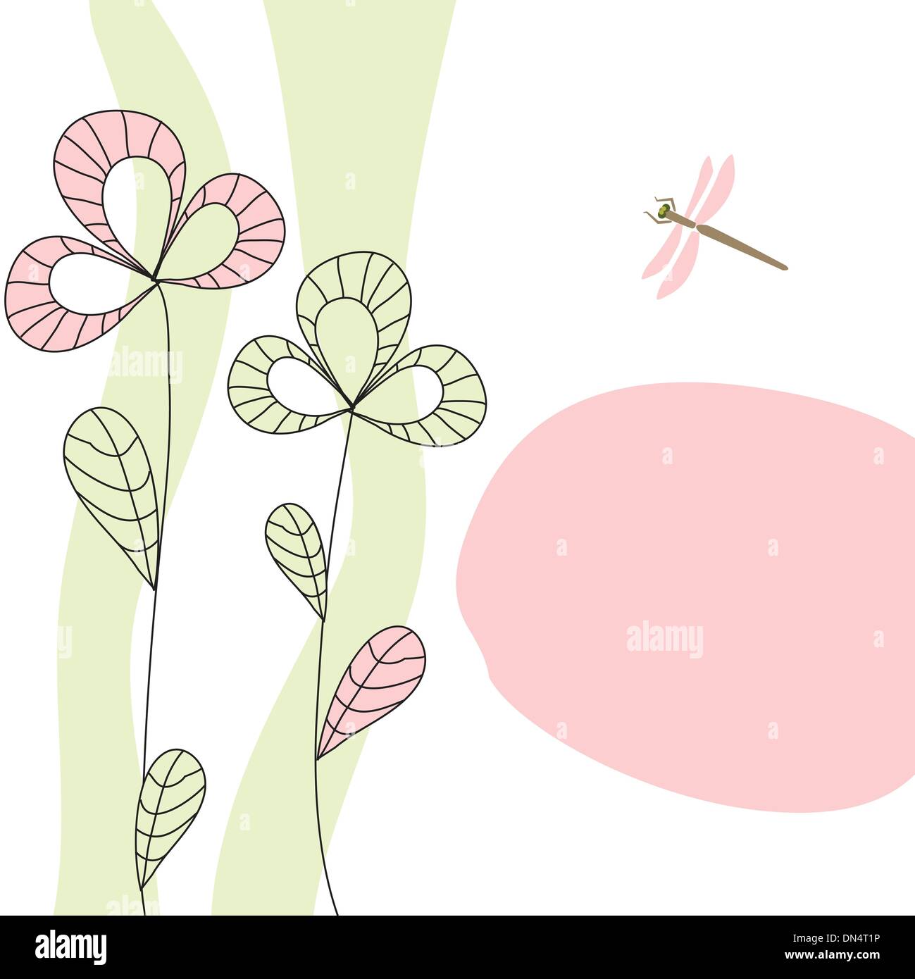 Vintage card with hand drawn flowers Stock Vector Image & Art - Alamy