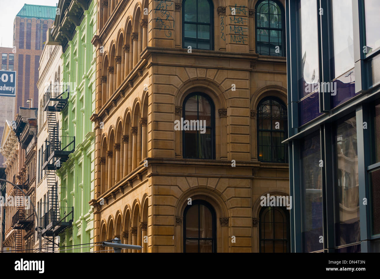 New York City Soho cast iron architectural elements historic buildings