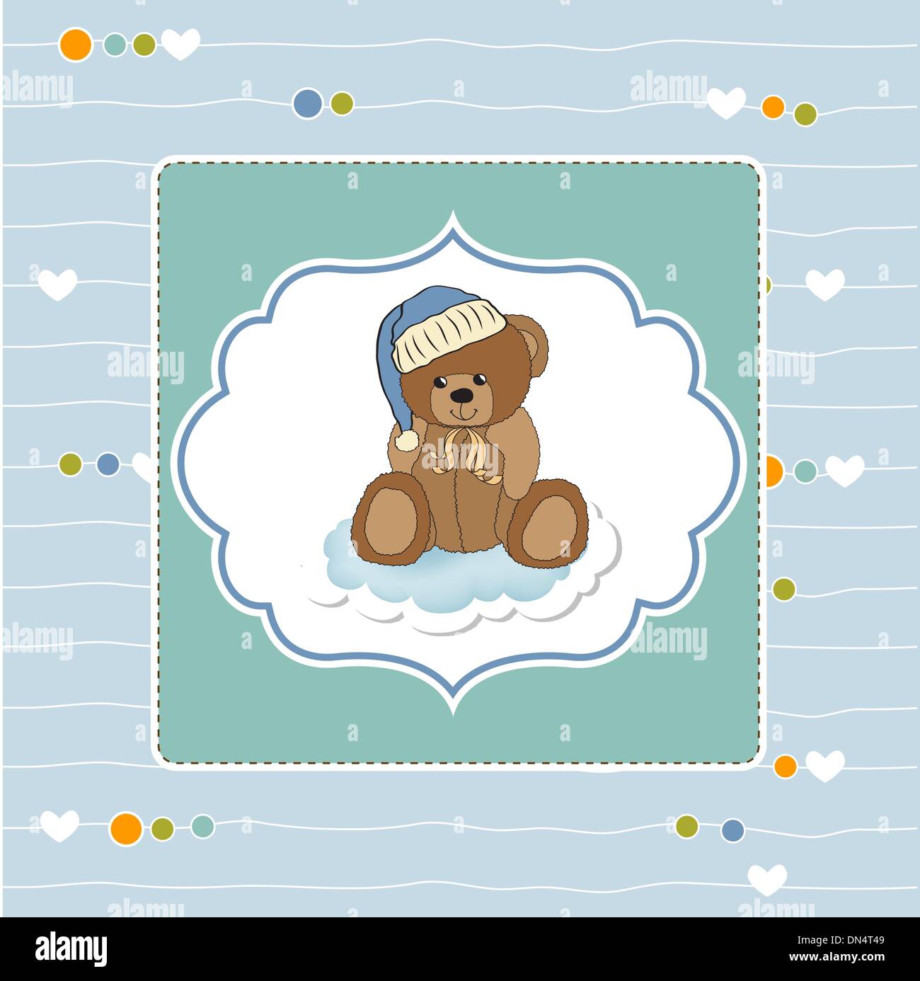 customizable greeting card with teddy bear Stock Vector Image & Art - Alamy