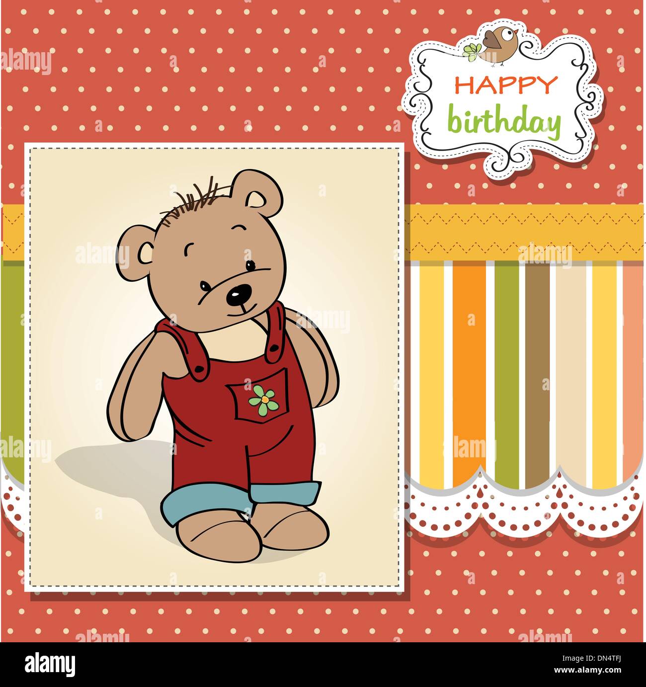 birthday greeting card with teddy bear Stock Vector Image & Art - Alamy