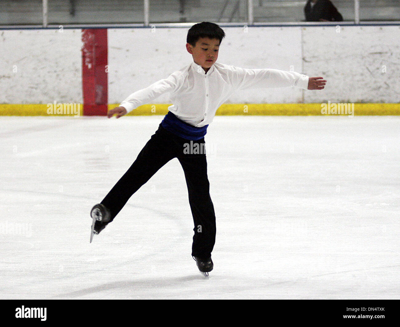 Oct 27, 2006; Antioch, CALIFORNIA, USA; KEVIN SHUM, 9 years-old of Piedmont, during a practice session at the Oakland Ice Center in Oakland. Mandatory Credit: Photo by Dean Coppola/Contra Costa Times/ZUMA Press. (©) Copyright 2006 by Contra Costa Times Stock Photo
