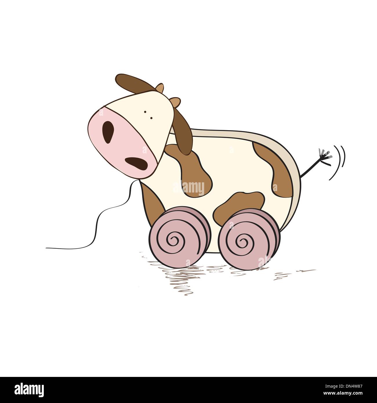 wooden cow toy Stock Vector