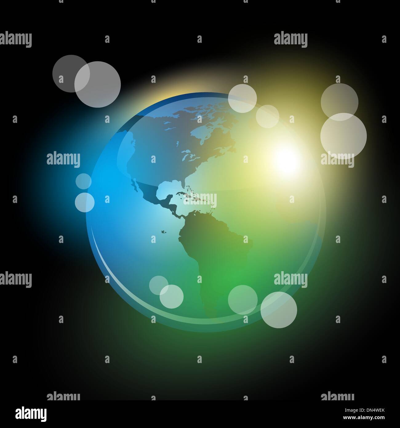 Globe and map vector background Stock Vector