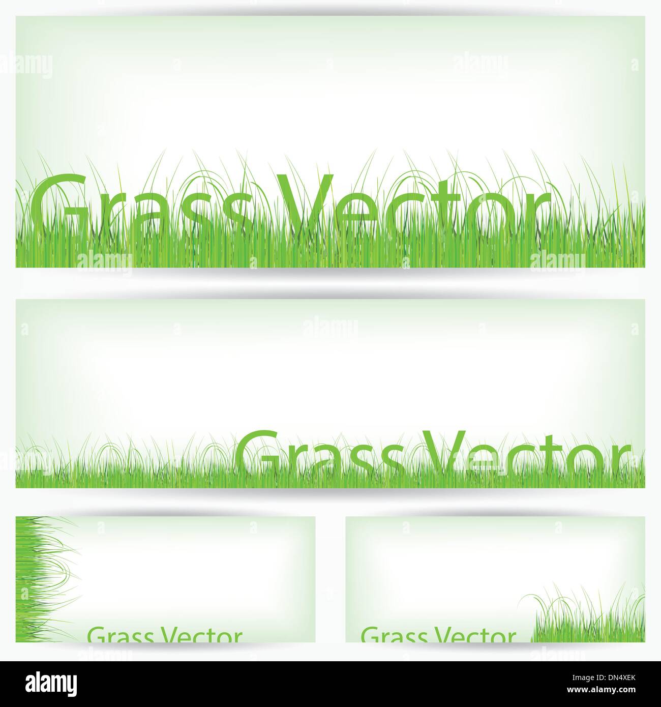 Green Grass Set, Isolated On White Background Stock Vector Image & Art ...