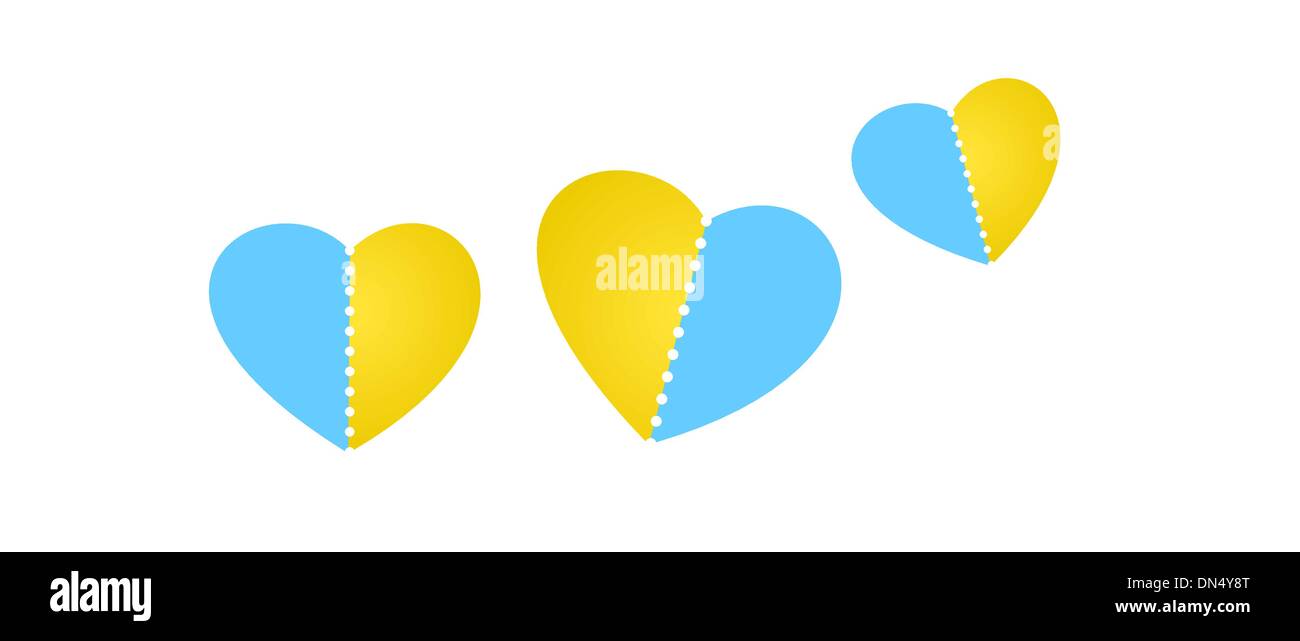hearts with perforation Stock Vector
