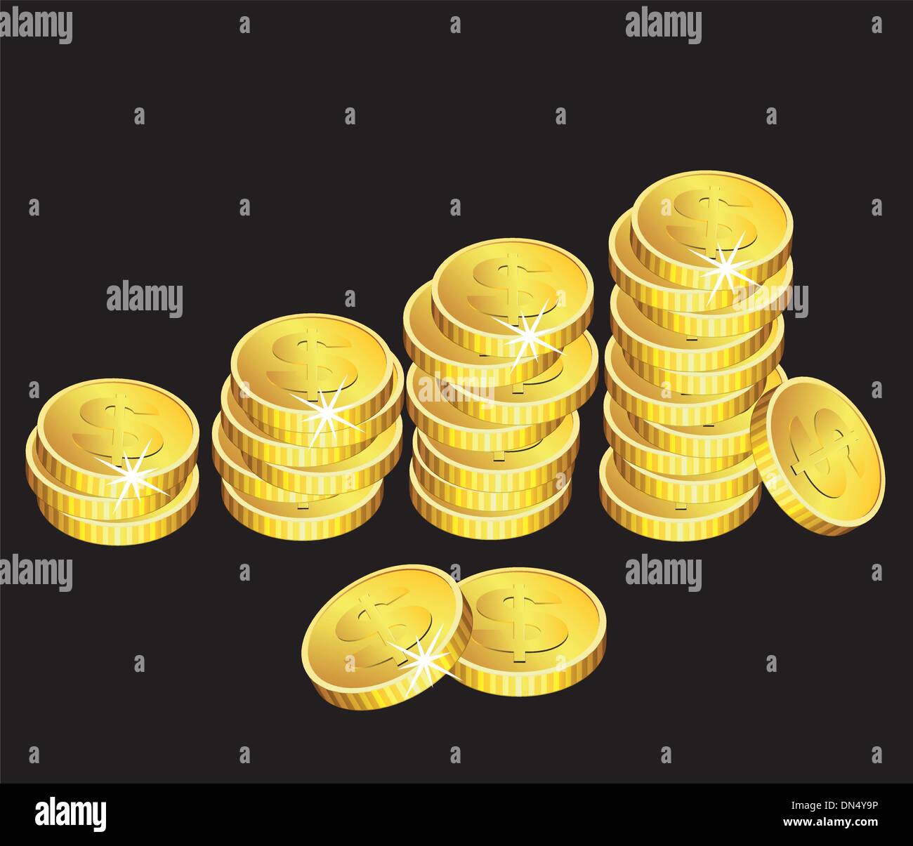 vector golden coins Stock Vector Image & Art - Alamy