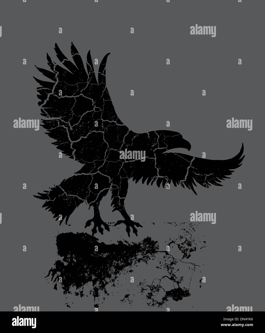 grunge background vintage eagle vectro t Stock Vector