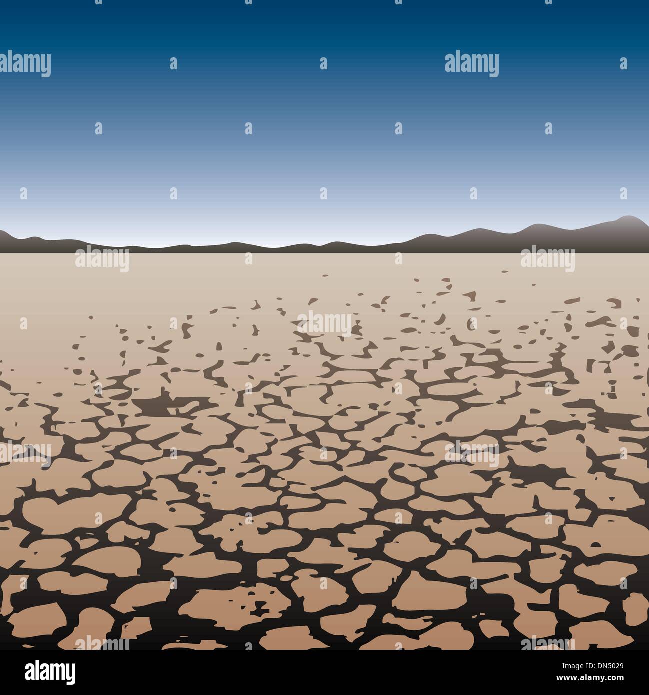 dry land in desert Stock Vector