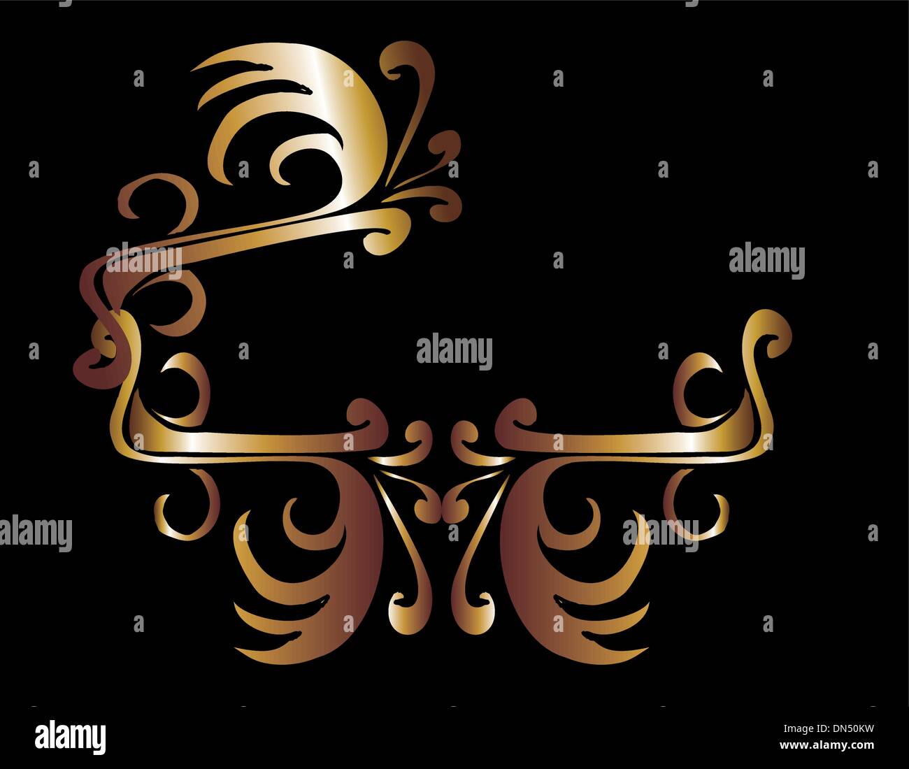 metalic gold wings and shield vector art Stock Vector