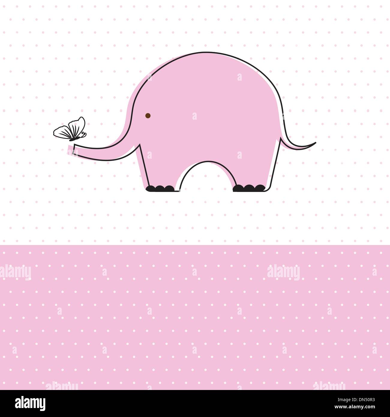 Baby girl shower card with cute elephant Stock Vector Image & Art - Alamy
