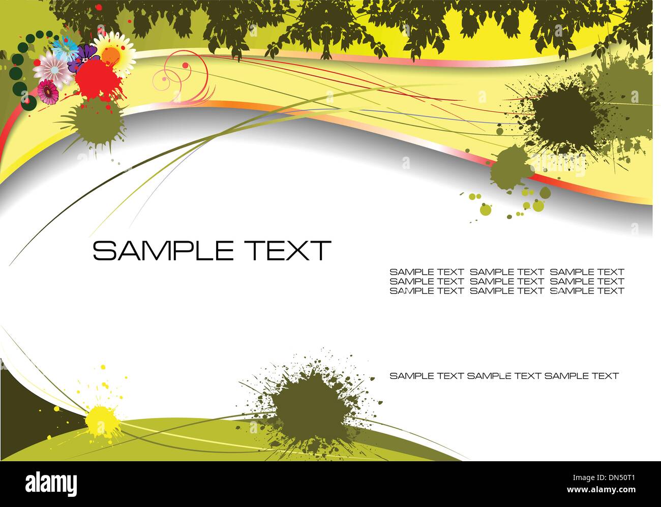 Green and Yellow grunge background. Vector Stock Vector