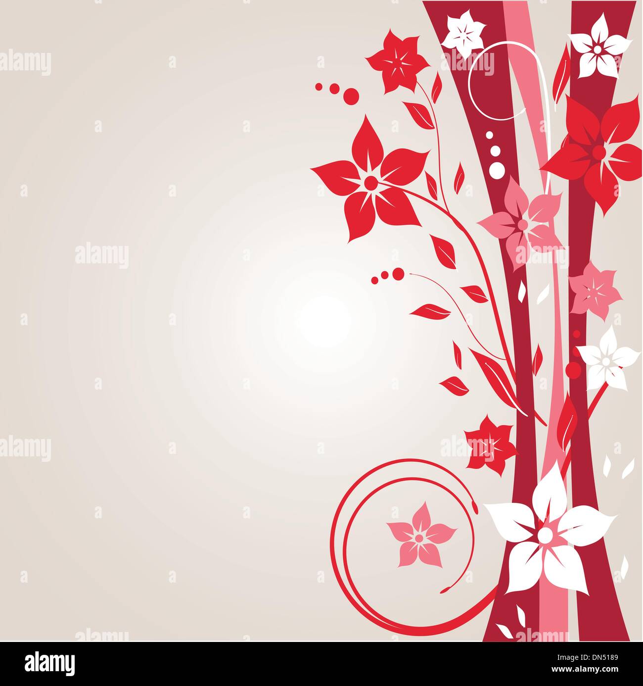 Vintage card with hand drawn flowers Stock Vector Image & Art - Alamy