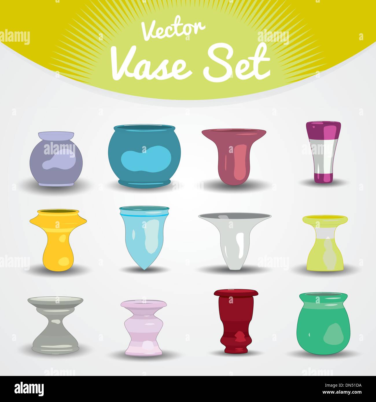 Colorful vases set Stock Vector Image & Art Alamy