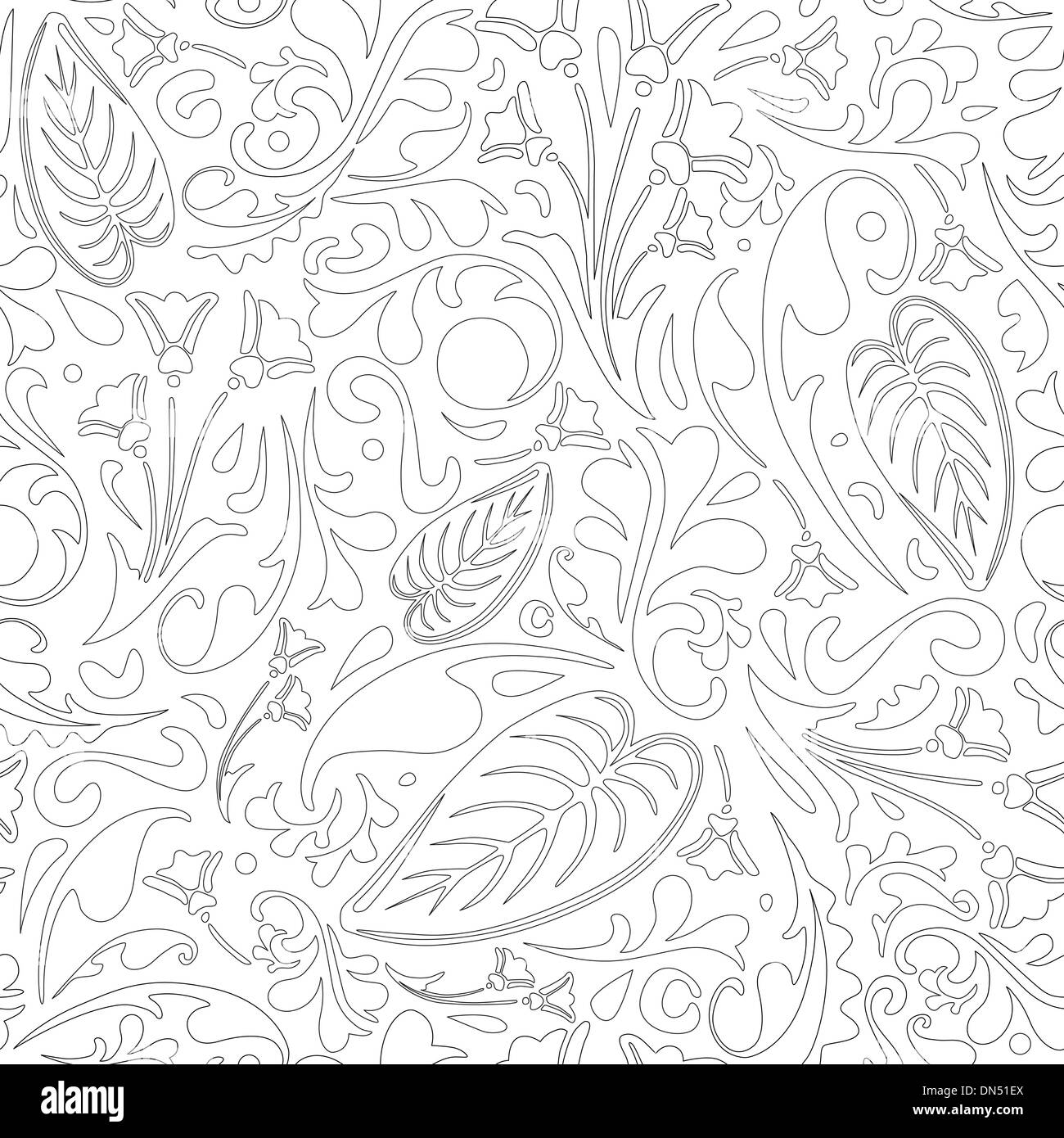 Outlined floral pattern Stock Vector