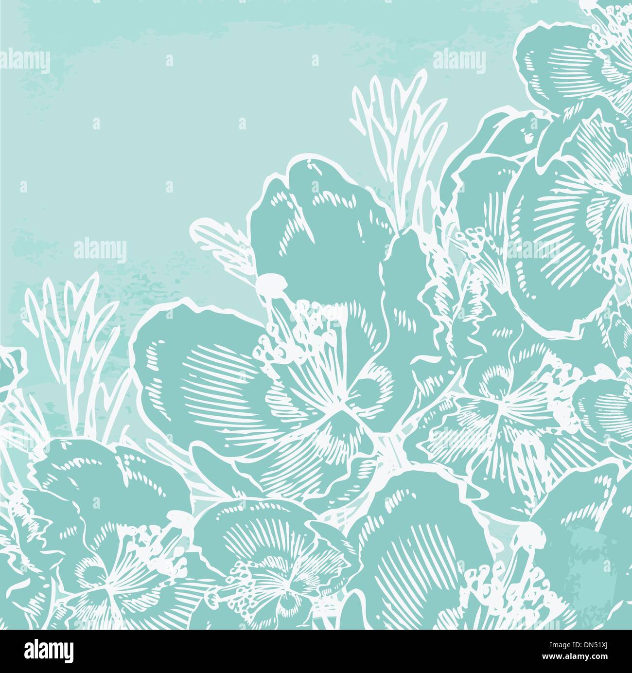 Vintage card with hand drawn flowers Stock Vector Image & Art - Alamy