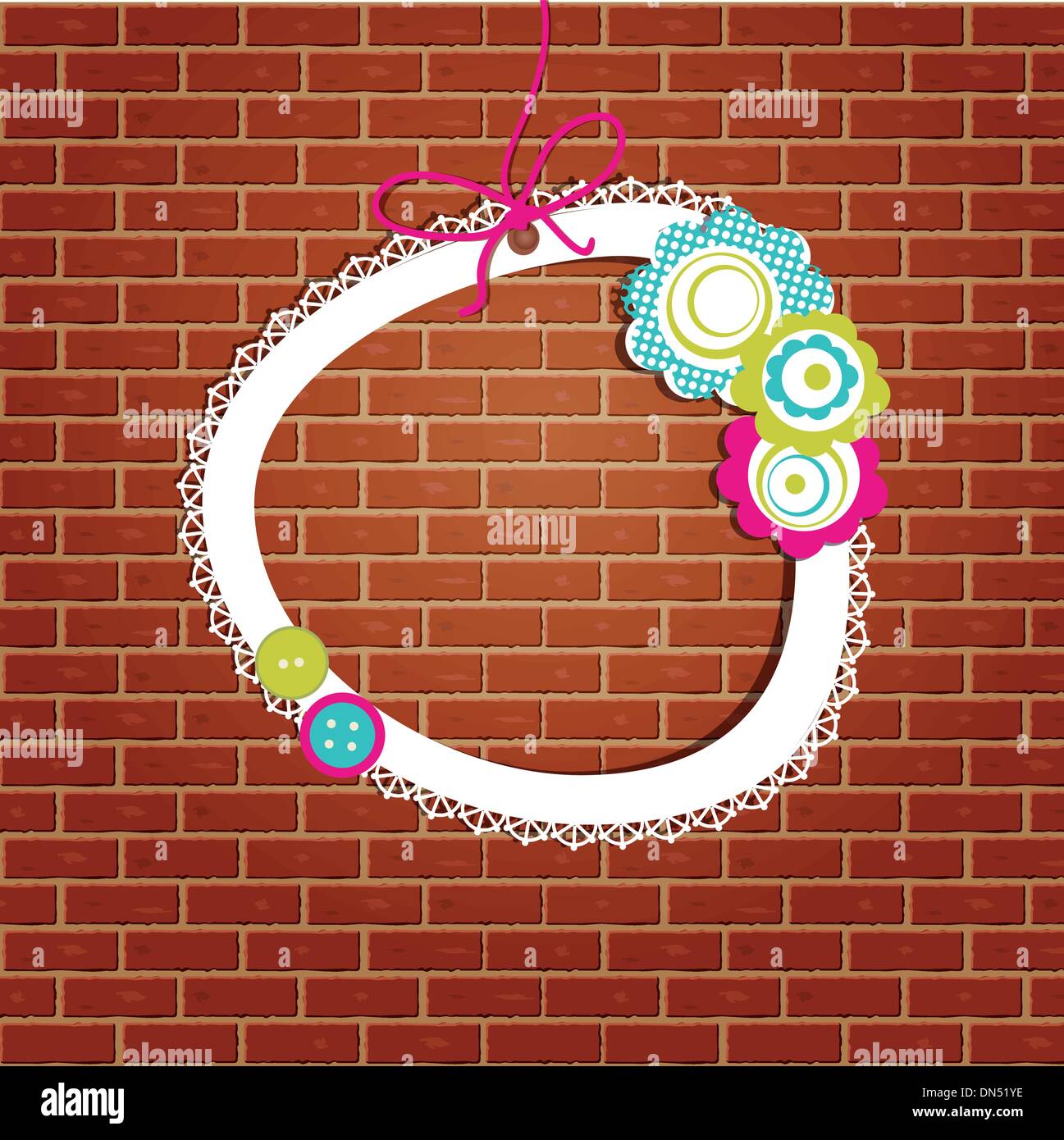 Vintage frame on the brick wall background Stock Vector Image & Art - Alamy