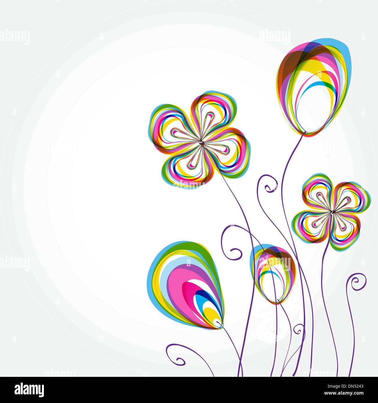 Vintage card with hand drawn flowers Stock Vector Image & Art - Alamy