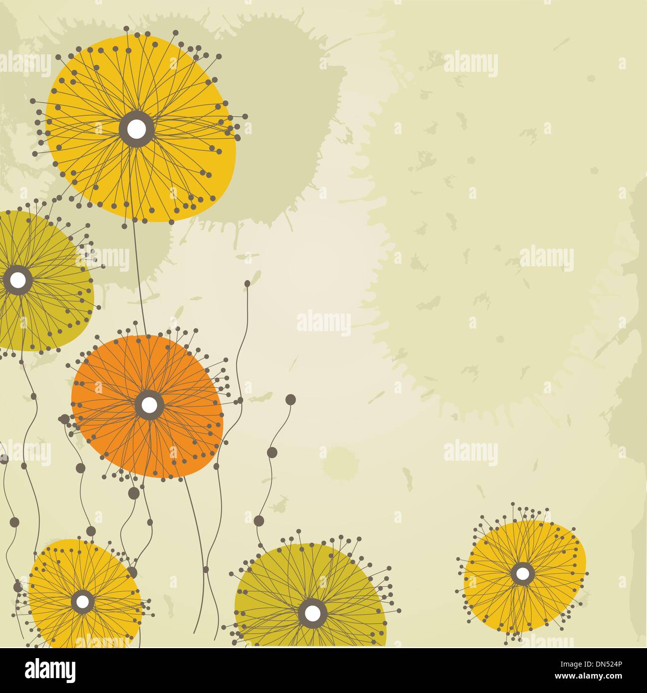Vintage card with hand drawn flowers Stock Vector Image & Art - Alamy