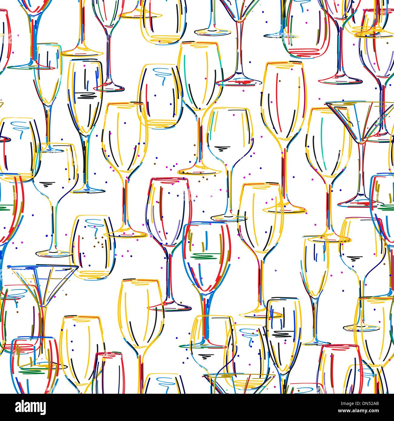 Cocktails pattern Stock Vector