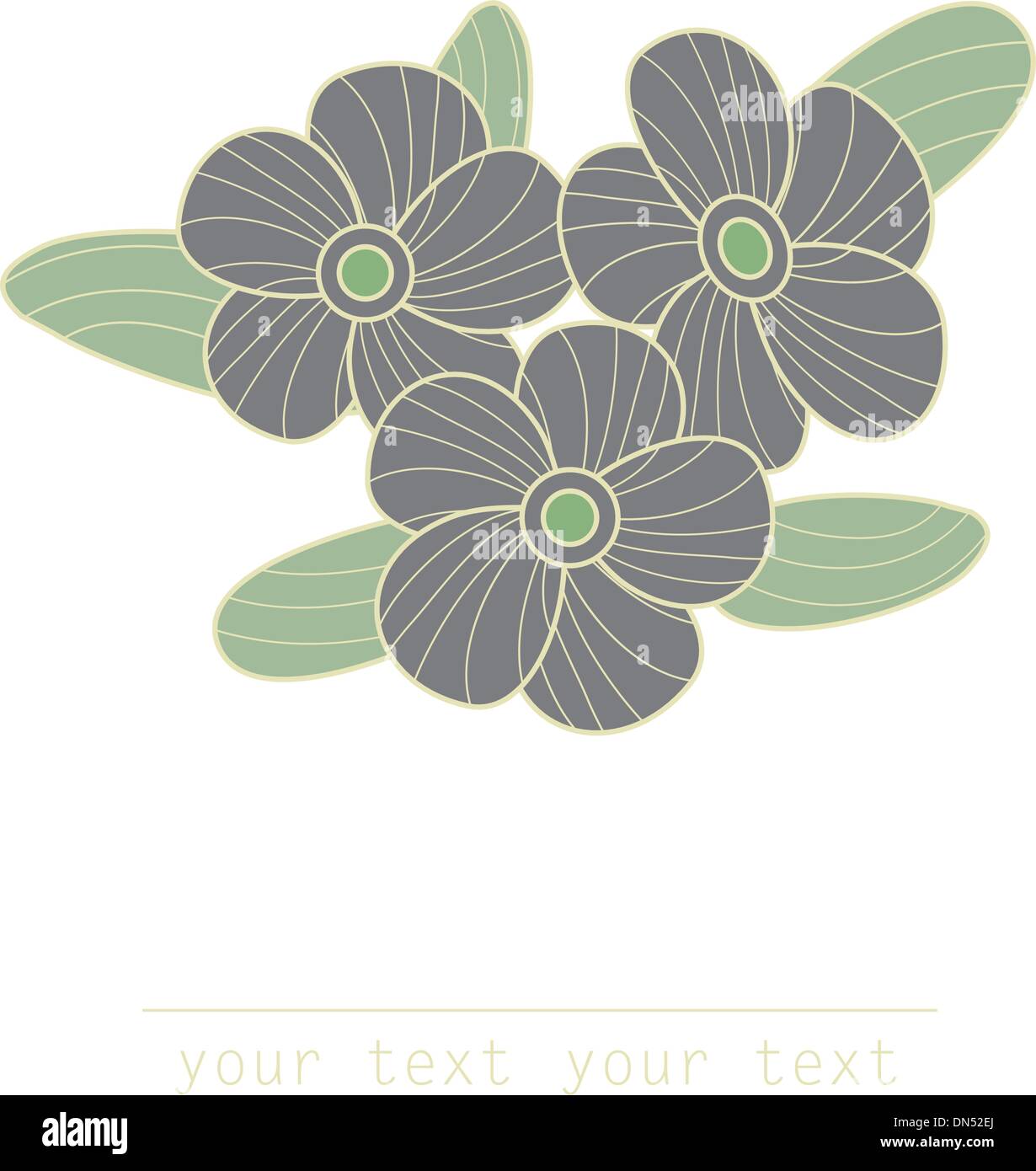 Vintage card with hand drawn flowers Stock Vector Image & Art - Alamy