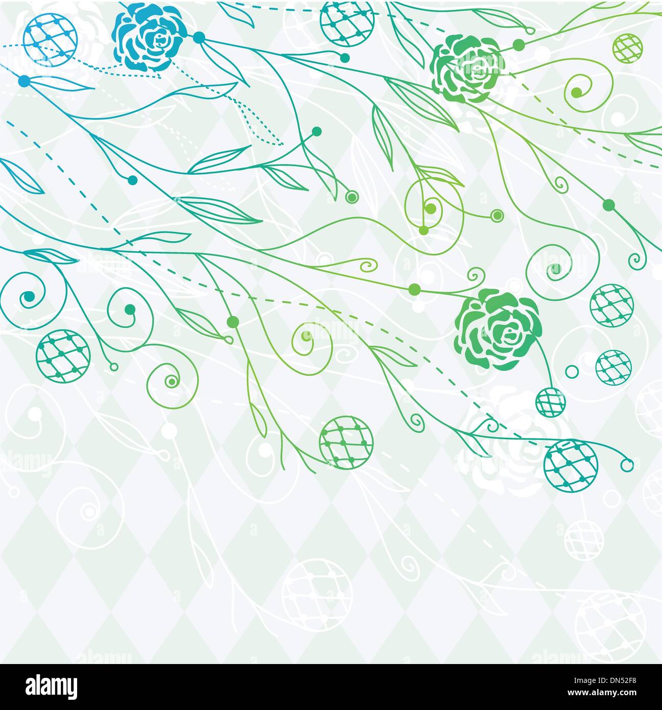 Vintage card with hand drawn flowers Stock Vector Image & Art - Alamy
