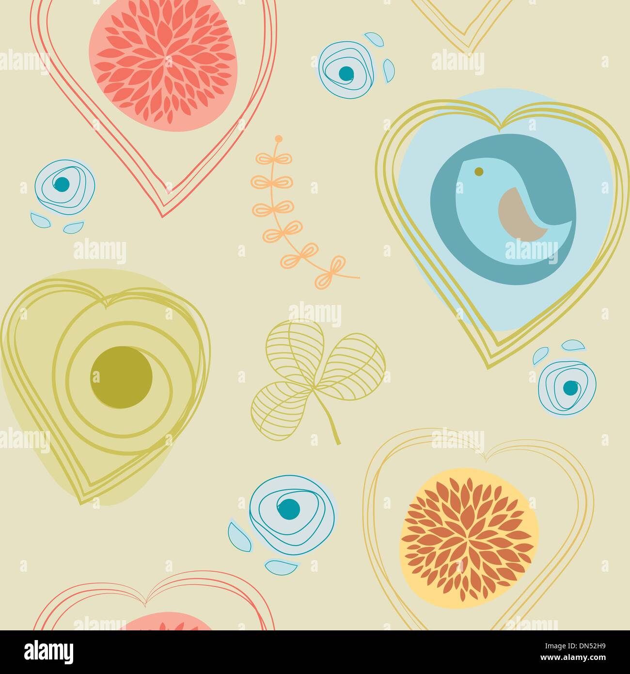 Vintage seamless background with birds Stock Vector Image & Art - Alamy