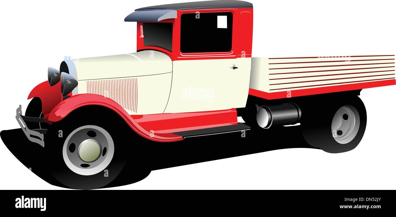 Old fashioned rarity truck. Vector illustration Stock Vector