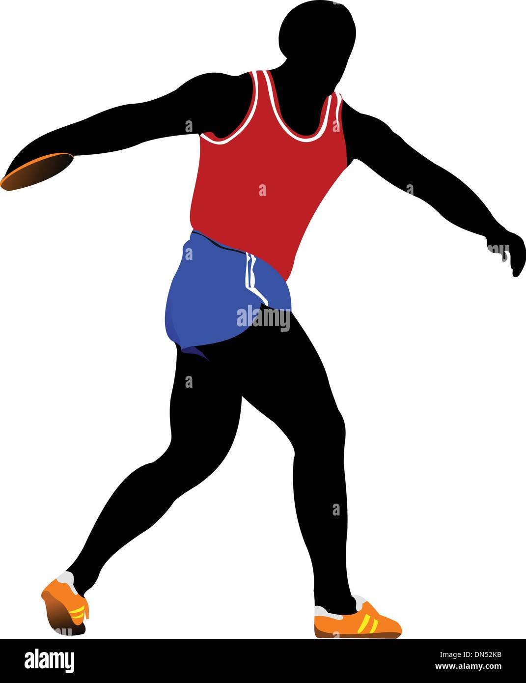 Athlete about to throw the discus Stock Vector